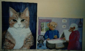 A coupke of my paintings for a friend and  her young  grandchild.
